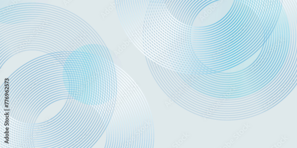 White abstract background with geometric shapes. Modern circle lines ...
