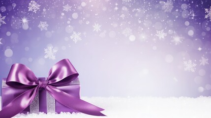 Wall Mural - silver christmas banner purple