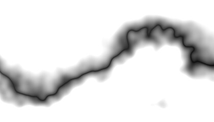 Aufkleber - Black smoke steam isolated transparent background. Fog and mist effect for text or space. Overlay with transparent background