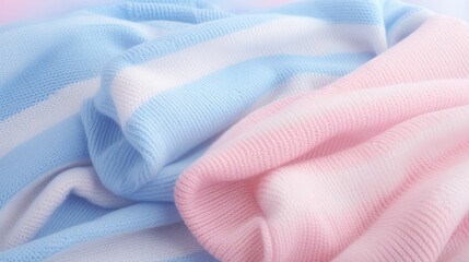 Canvas Print - knitted pink and blue pattern