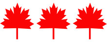 Maple Red Leaves Icon Collection Isolated On Transparent Background