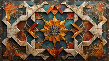  Islamic geometric background