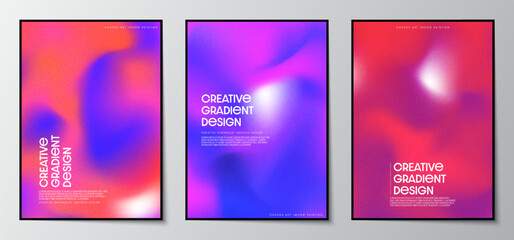 Fototapete - gradient blurred backgrounds set with modern abstract colorful patterns graphic. design template col
