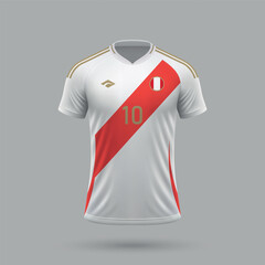 Wall Mural - 3d realistic soccer jersey Peru national team 2024