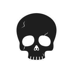 Sticker - skeleton head icon vector