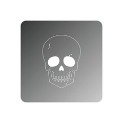 Sticker - skeleton head icon vector