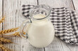Organic milk in the glass