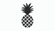 Pineapple black icon. Vector isolated on white. flat vector