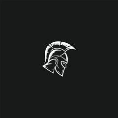 Wall Mural - Spartan military helmet logo design template, vector icon illustration
