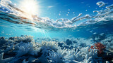 Fototapeta Do akwarium - Sunlit Coral Reef Ecosystem