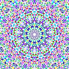 Poster - Geometrical oriental ornament pattern background design - floral psychedelic abstract colorful hypnotic vector art