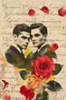 gay men love letter vintage collage