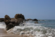 Seaside Boulders and Crashing Waves