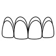 Dental veneers icon, aesthetic prosthetics of front teeth, crown veneer