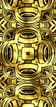 A Gold And Brown Kaleidoscopic Patterned Design With Circles And Squares. 4K Loop Animation