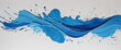 Acrylic stain paint brush stroke blue. Hand-drawn element on a bleached background bright colors
