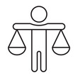 Ethics icon in outline, Core ethical value of any business company symbol. Morality and integrity with trust in principle vector. Corporate justice scale sign. 