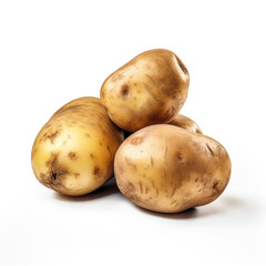 Wall Mural - potatoes on white background сreated with Generative Ai