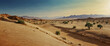 for advertisement and banner as Desert Mirage Watercolor illusions of a desert mirage with shifting sands. in watercolor landscape theme theme ,Full depth of field, high quality ,include copy space on