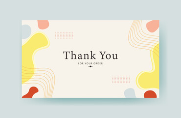 Wall Mural - thank you card template, customer business card, aesthetic greeting template, printable custom small business card