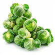 Fresh Brussels sprouts on white, showcasing vibrant green hues and healthy, leafy textures.