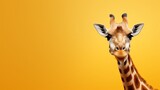 Fototapeta  - Majestic Giraffe Silhouette on solid background.