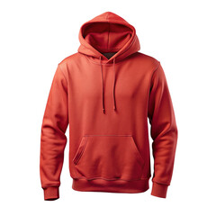 Wall Mural - Red hoodie isolated on transparent background.