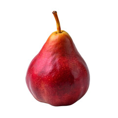 Red pear isolated on transparent background.