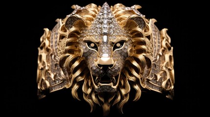 Sticker - jewelry golden lion head