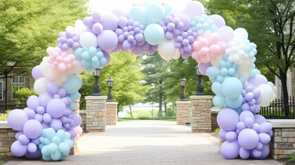 Sticker - celebration pastel balloons