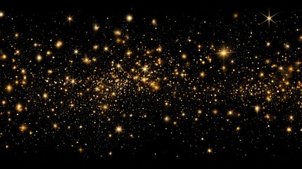Wall Mural - sky black background gold stars