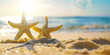 starfish on the beach, summer holiday concept with copy space