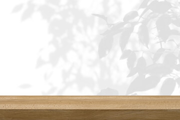 Wall Mural - a wooden table on a white background