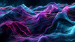 Vibrant pink and blue neon wave lines, bokeh lights, data transfer concept on futuristic wallpaper ,A vibrant and dynamic wave of brilliant colors emerges from a velvety black background