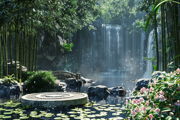 Wall Mural - fountain in the park