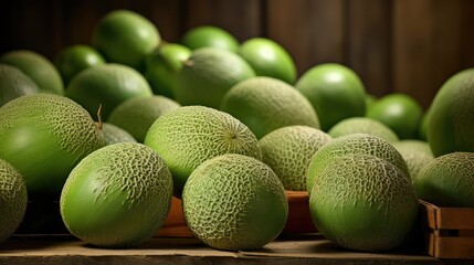 Poster - sweet green melon cantaloupe