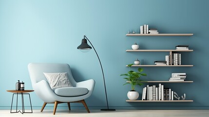 Canvas Print - calming light blue wall