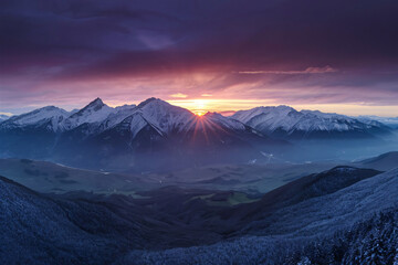 sunrise in the mountains