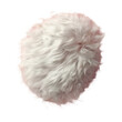 Fluffy white fur ball on transparent