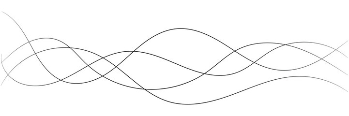 Thin line wavy abstract vector background. Curve wave seamless pattern. Line art striped graphic template. Wavy line horizontal divider outline minimalist line art. Vector illustration. Eps file 49.
