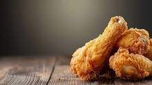 Crispy Fried Chicken On White Background   Stock Photo Of Delicious Fast Food For Commercial Use