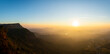 Viewpoint and landscape of high mountain in Khao Kho District of Phetchabun province, Thailand. Panoramic beautiful sunset landscape from the forest into the city.