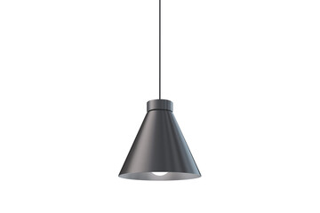 Poster - A modern black pendant lamp isolated on a white background, showcasing a clean and minimalist design concept