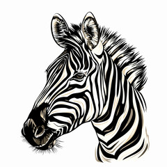 Wall Mural - vector zebra on white background .Generative AI