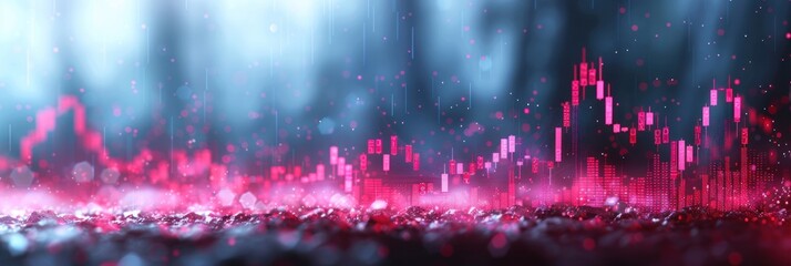 Poster - Abstract background with blurry red and blue colors