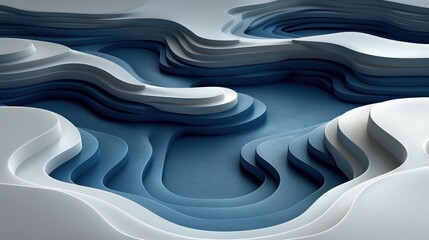 Poster - A surface with abstract wavy shapes and patterns