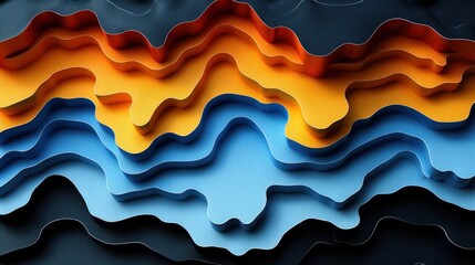 Poster - Vibrant wavy shapes in various colors creating an abstract background