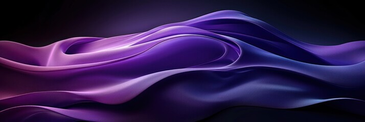Poster - Abstract background with flowing purple and black wavy lines
