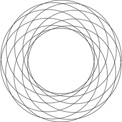 Circle overlapping icon, logo, symbol. Geometric element