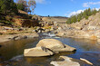 Adelong Falls Gold Mill Ruins, a state-listed heritage industrial site. It is a great travel destination on the Gold Trails and provides a peaceful walk along Adelong Creek.